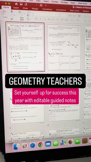Calling all GEOMTERY teachers 📣 Ive been gard at work getting these notes together so we all can save soooooo much time during the year — best of all its EDITABLE [link in bio] so you can adjsut as you need #TeachersOfTikTok #TeacherTok #mathteacher #geometryteachers #interactivenotebooks