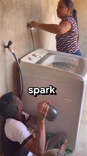 Washing Machine Spark Prank Goes Too Far! 😂⚡#shorts