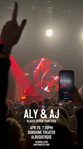 Aly & AJ bring the Places to Run Tour 2026 to Sunshine Theater. 🎶 Pop meets indie-rock with harmonies that hit straight to the heart. April 26 • 7:30 PM Aly and AJ Sunshine Theater 🎟️ https://www.ampconcerts.org/event/455787/aly-aj #AlyAndAJ #PlacesToRunTour #IndiePop #SunshineTheater #ABQMusic | AMP Concerts
