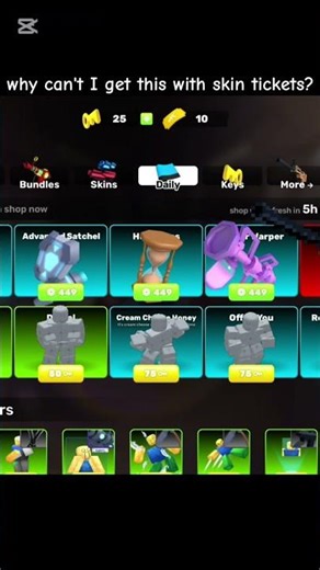 I can't buy skins from the daily shop with skin tickets?😭 #fadinhas