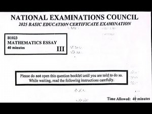 2025 BECE MATHEMATICS ESSAY QUESTIONS & ANSWERS