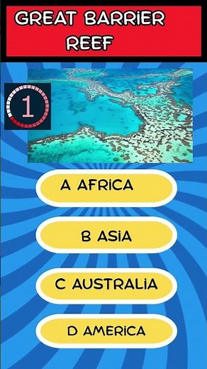 Where is the Great Barrier Reef located #geography #quiz