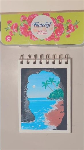 "the beach" Easy painting idea for beginners #art #painting #canvas