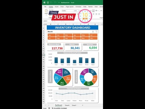 Build a dynamic excel inventory DASHBAORD in just 10 minutes || Stock management in Excel