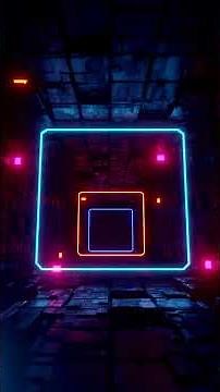 Neon Square Frame Background Animation #neon #background #loop