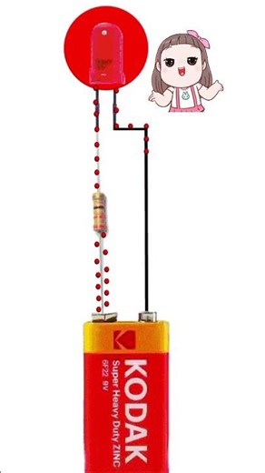 LED Connection with Resistor & Battery 💡 | LED Kaise Jalaye Safely | Electronics Shorts #electrical