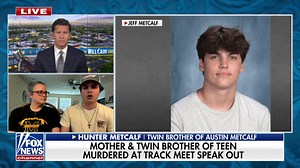 3.3M views · 49K reactions | Meghan Metcalf and her son Hunter speak to the memory of 17-year-old Austin Metcalf on 'The Will Cain Show’ after an altercation at a Frisco, Texas, track meet turned deadly. | Fox News | Facebook