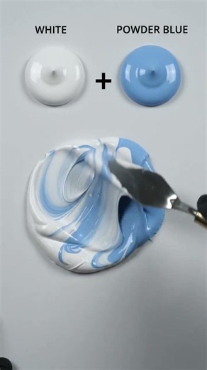 White Paint + Powder Blue | Soothing Color Mixing Compilation 💙🎨