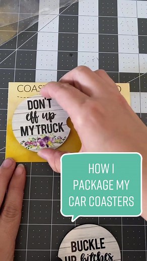 Love my car coaster packaging 😍 #carcoasters #packaging #sublimation #smallbusiness #shopsmall #bigbusinessenergy #smallbusinesstiktok