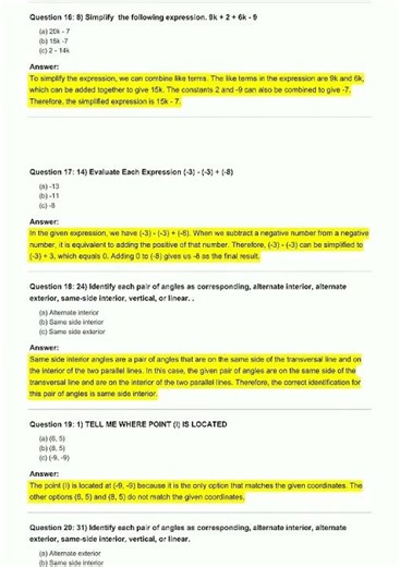 Algebra 1 Final Exam & Trivia Exam Questions video