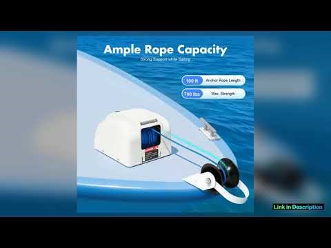 Premium 12V Electric Anchor Winch 45lbs Load 100ft Rope Remote Control Boat Windlass for Boats up