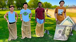 Sack Race COMPETITION for $100 | Areyoukiddingtv