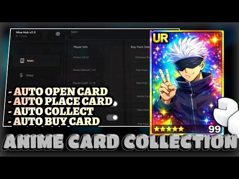 Anime Card Collection Script - Auto Open Card, Place Card, Buy Card, Collect Cash & More