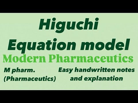 Higuchi equation model | Easy explanation and notes #modernpharmaceutics #mpharmacy #bpharmacy