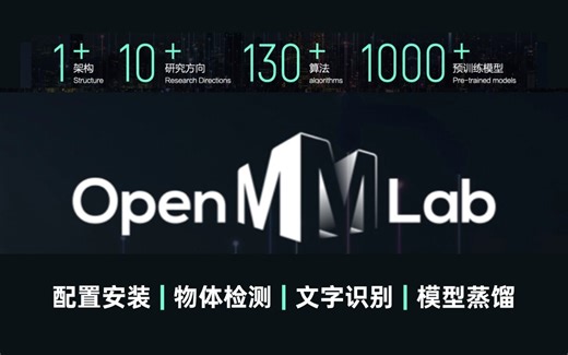 【适用于学术研究的开源框架】同济迪哥三小时手把手教学MMLAB实战系列，涵盖图像分割、文字识别、模型蒸馏、物体检测等多个模块！