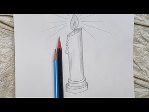 HOW TO DRAW CANDLE | BURNING CANDLE | STEP BY STEP | PENCIL SKETCH