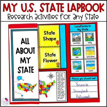 50 States Activities US State Project 1st & 2nd Social Studies Research Lapbook