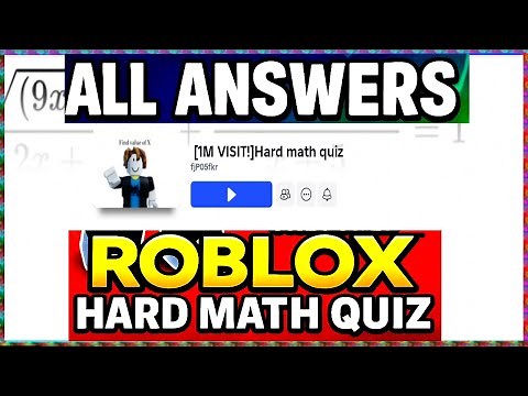 Roblox HARD MATH QUIZ ALL ANSWERS [Walkthrough] [English] [Full Guide] [Easy - Extra]
