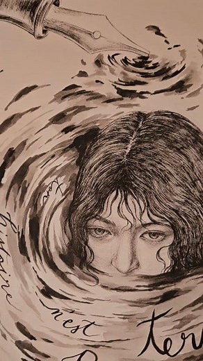 Ink composition /Compoziție în tuș ✒️ #drawing #painting #composition #art #artclass #artclassesbyevantiadirna | Art Classes by Evantia Dirna