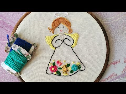 Hand Embroidery Angel Tutorial | Simple and Beautiful Design for Beginners_embroidery for beginners