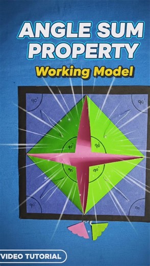 Angle Sum Property of Quadrilateral working model: 360° Proof #schoolproject #viral #shorts #diy #yt