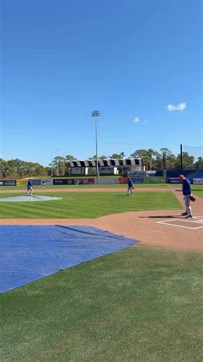 Carson Benge throwing to home plate from right field, showing off his arm strength. #Mets #MetsNews | Met Cast