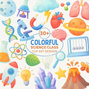 Colorful Science Clip Art | STEM Icons, Teacher Graphics (digital Download) - Etsy Canada