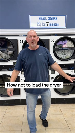 Don’t overfill your dryer! Your laundry needs space to tumble and plenty of airflow to dry efficiently. Overloading means longer dry times and more quarters spent. For the best results, split big loads into multiple dryers or use one of our jumbo dryers. You’ll save time and money while getting a better dry every time. Thanks! | Bubble Fresh Laundry Center