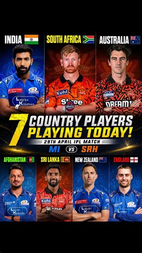 7 Nations. 1 Epic Clash.MI 🆚 SRH | IPL 29th April 🔥 #ipl2026