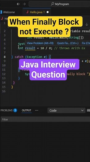 Java Interview Question: When will finally block NOT execute? #java #javainterview #trycatch