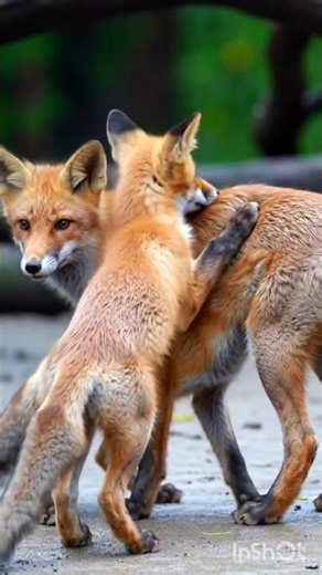 Mother Fox Nursing Her Cubs in the Jungle | Heartwarming Wildlife Scene