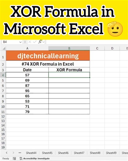 XOR stands for Exclusive OR. It returns TRUE only when an odd number of conditions are TRUE. If all conditions are TRUE or all are FALSE, the result will be FALSE. In simple words: TRUE FALSE → TRUE FALSE TRUE → TRUE TRUE TRUE → FALSE FALSE FALSE → FALSE This makes XOR very useful for logical testing, data validation, decision making, and error checking in Excel. #excel #exceltutorial #excelformulas #xor #xorformula #xorfunction #logicalfunctions #exceltips #exceltricks #learnexcel #office365 #m