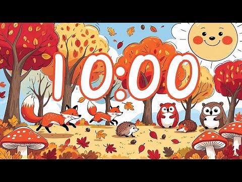 10 Minute Fall Timer | Cute Autumn Forest with LoFi Music 🍂🦊🦉