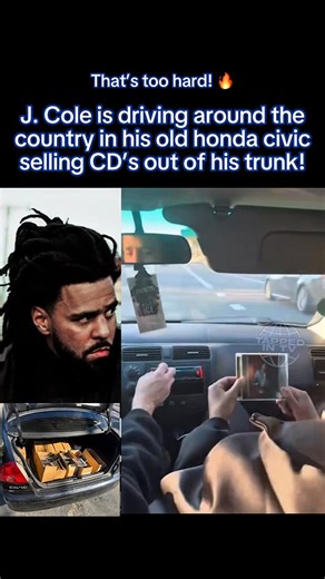 Tapped In TV on Instagram: "Too hard! #JCole is driving his old Honda civic he had before the fame around to sell CD’s for his latest album out the trunk! There’s no rapper as big as him doing this! 🔥"