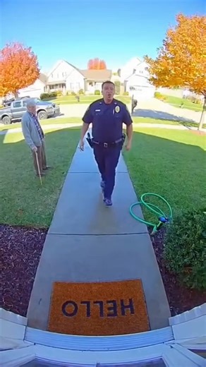 Police Gets Soaked by Grandpa’s Hose 😂 | Doorbell Camera Funny Moment #shorts #cctv