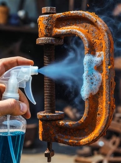 Oxidized industrial C-clamp rust remove #rustcleaning #MetalRestore #Satisfying #IronResurrection