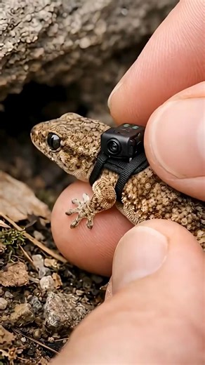 Tiny Camera on a Gecko | Inside aHidden Underground Burrow #Shorts