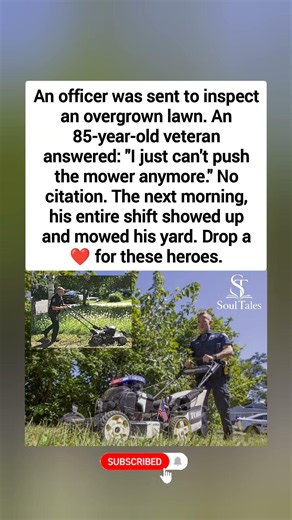 Police Officers Mowed 85-Year-Old Veteran's Lawn Instead Of Citing Him #shorts #Heroes 🫡🇺🇸