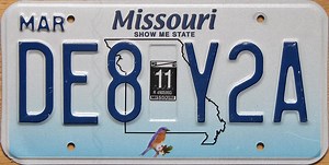 Missouri License Plate Sticker Colors