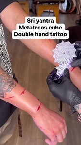 Double hands with metatrons cube and Sri yantra! Thank you for trusting me with both your hands 🙏🙏 #handtattoo #mandalatattoo #geometrictattoo #dotworktattoo #ornamentaltattoo #sacredgeometry #tattooartist #tattoostencil | Wesche Tattoo
