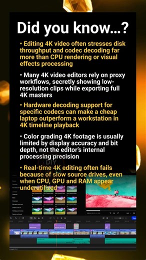 4K video editor realities: codecs, proxies, GPU acceleration and storage bandwidth