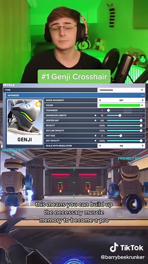 The best Genji Crosshair in Overwatch 2 😎 #overwatch #overwatch2 #genji #overwatch2crosshair #overwatch2settings #overwatch2genji
