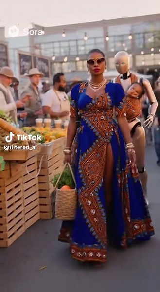 Innovative Parenting: Black Rich Woman and Nanny Robot