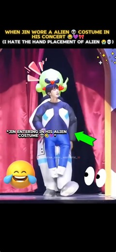 When Jin wear a alien costume but I find hand placement wrong😭😂💜#shortfeed#treanding#viralshort#Jin