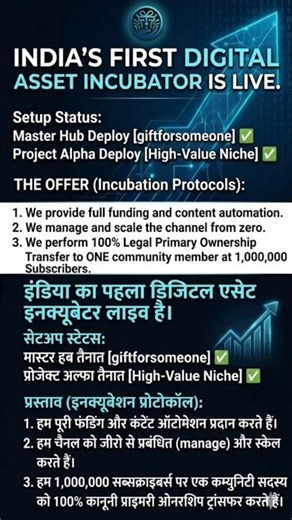 INDIA’S FIRST DIGITAL ASSET INCUBATOR IS LIVE! Project Alpha @ProjectAlphagiftforsomeon Deployment