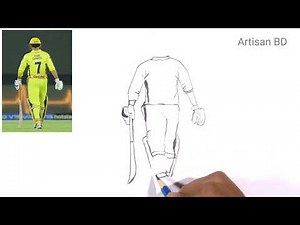 How to draw MS dhoni drawing for beginners | pencil sketch / step by step #msdhonidrawing