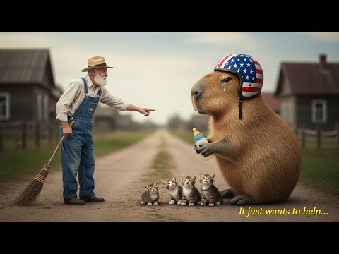 Capybara Saves a Starving Cat Family – Then Gets Beaten for It | in 4K