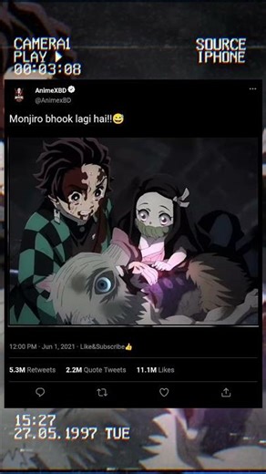 Khana nahi hey!!?🤣 #demonslayer #animeedit #tanjiro #amv #shorts