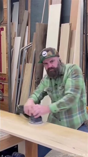 Me 45 minutes into sanding one board :#woodworkingmemes #woodworking