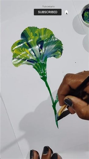 Great Green Flower 💐 || Painting Hack For Beginners #art #shortsfeed #painting #trending